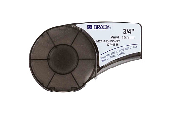 Лента 19.05мм/6.4м винил, черный на сером Brady M21-750-595-GY brd139740