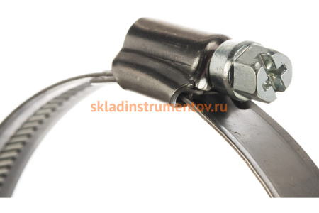 Червячный хомут JTC 70-90мм, нержавеющая сталь, ширина ленты 12мм ZN90