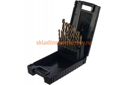 Набор сверл (19 шт, 1-10 мм, HSS-Co) по металлу D.BOR 141919108D-X