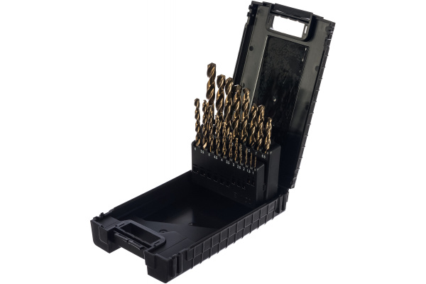 Набор сверл (19 шт, 1-10 мм, HSS-Co) по металлу D.BOR 141919108D-X