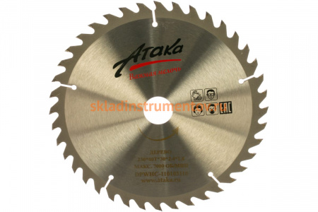 Диск пильный (230 мм; 40T; 30 мм) по дереву профи АТАКА 8079580