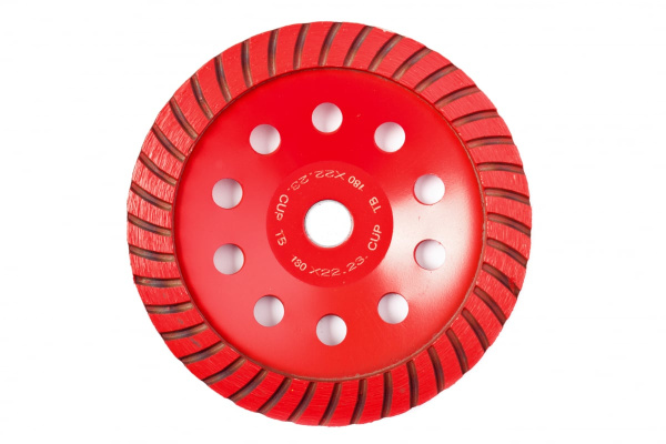 Чашка шлифовальная алмазная TURBO 180 мм REDVERG 900401 6627131