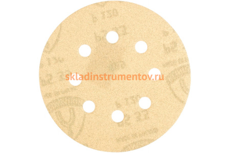 Круг шлифовальный на липучке для обработки красок, лаков и шпаклевок (125 мм; Р120; 8 отверстий) KLINGSPOR 147170