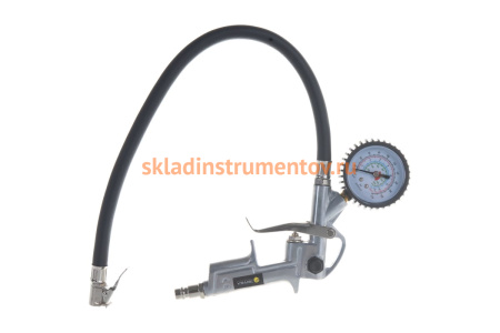 Пистолет для подкачки шин с манометром 8 АТМ металлический корпус ЭВРИКА ER-76101