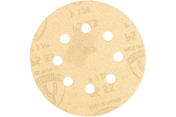 Круг шлифовальный на липучке для обработки красок, лаков и шпаклевок (125 мм; Р120; 8 отверстий) KLINGSPOR 147170