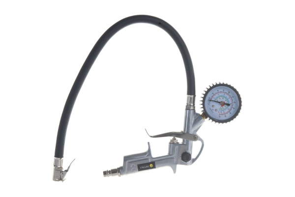 Пистолет для подкачки шин с манометром 8 АТМ металлический корпус ЭВРИКА ER-76101