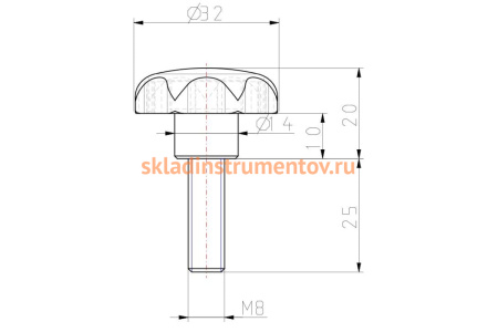 Звездообразная рукоятка KIPP K0155.408X25