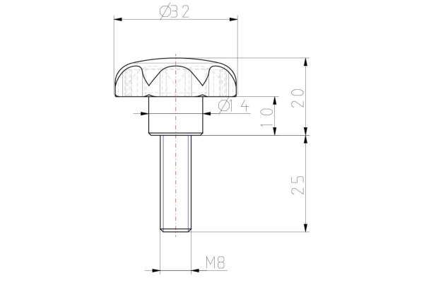Звездообразная рукоятка KIPP K0155.408X25
