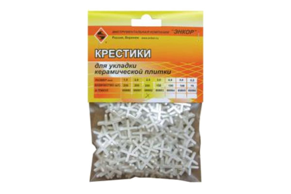 Крестики для кафеля (2.5 мм; 200 шт.) Энкор 69892 Крестики для кафеля (2.5 мм; 200 шт.) Энкор 69892