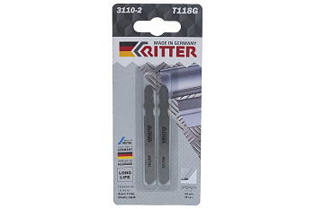 Пилки по стали Т118G (2 шт; 75х50 мм; шаг 0.9 мм; 28TPi; HSS) для лобзиков RITTER 3110-2