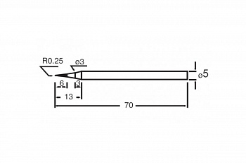 Жало конус 0.25 мм для паяльника 8PK-S120-30W (40W) ProsKit SI-S120T-5SB 00275275