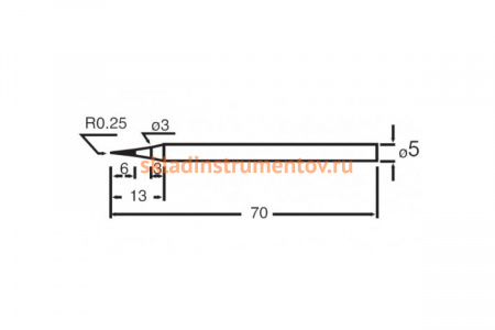 Жало конус 0.25 мм для паяльника 8PK-S120-30W (40W) ProsKit SI-S120T-5SB 00275275
