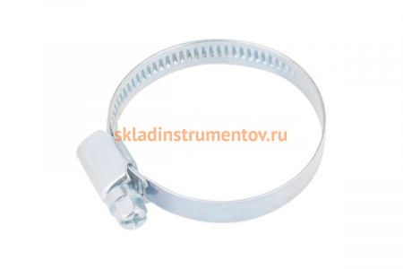 Хомуты СИБРТЕХ нержав, сталь, стандартное болтовое крепление 90-110мм 25шт/уп, ширина 9мм 47588