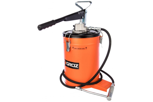 Ручной нагнетатель смазки Groz VGP-10A GR44281 275 атм., емкость 10 кг переносной, 4-9гр/ход