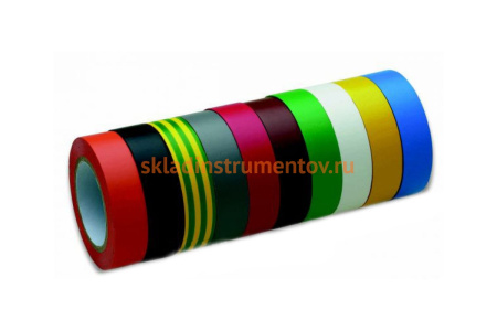 Набор изолент разных цветов из 10 шт, ширина 15 мм, длина 10 м CIMCO 16 0000