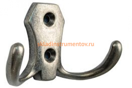 Мебельный крючок JET 585 двухрожковый, ант. серебро CQ585Z.002SA99