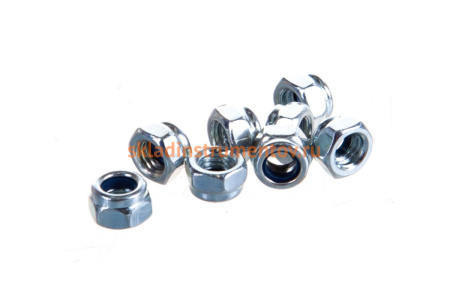 Шестигранная гайка Зубр DIN 985 самостопорящаяся, с нейлоновым кольцом, класс прочности 8, оцинкованная M5 ТФ6 18 шт 4-303586-05