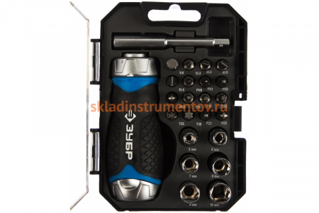 Реверсивная отвертка с насадками, 24шт Зубр ПРОФИ 25353-H24