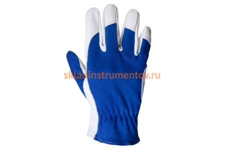 Кожаные перчатки Jeta Safety Locksmith синий/белый JLE321-10/XL
