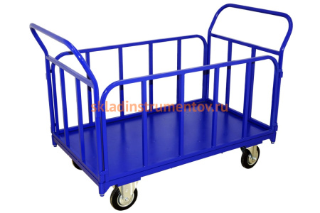Тележка RUSKLAD платформенная с трубчатыми бортами ТБ 2 (600x900) d125мм Тележка RUSKLAD платформенная с трубчатыми бортами ТБ 2 (600x900) d125мм