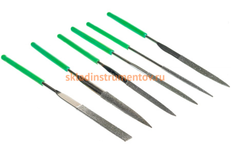Набор алмазных надфилей 140х50х3, 6шт СИБРТЕХ 158317
