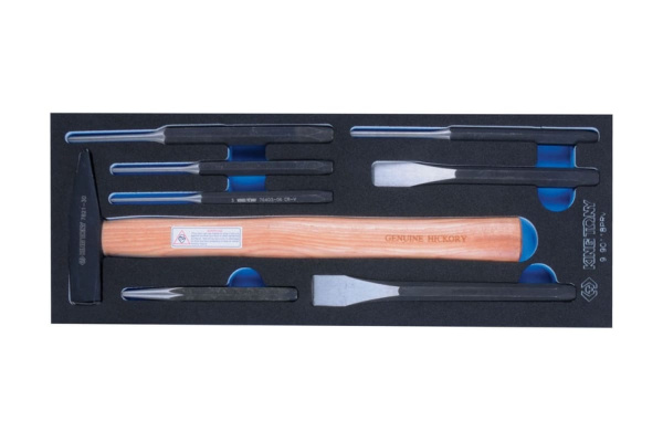 Набор зубил, выколоток, кернеров с молотком, ложемент, 8шт KING TONY 9-90118PRV