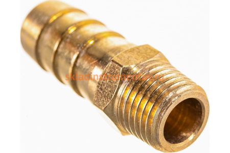 Штуцер пневматический (1/4"M - елочка 12 мм) ЭВРИКА ER-MH04/08