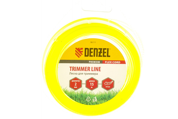 Леска для триммера звезда 2 мм х 15 м блистер FLEX CORD DENZEL 96111