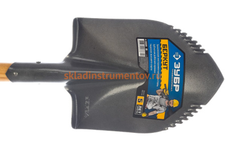 Лопата Зубр БЕРКУТ автомобильная деревянный черенок металлическая рукоятка  Проф 4-39506_z02