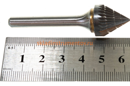 Бор-фреза форма J зенкер с вершиной 60 градусов (16x15 мм, хвостовик 6 мм) D.BOR 9F-19160K02D