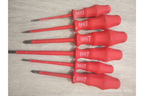 Набор диэлектрических отверток 1000 V 1760i/65i/6 SATZ 6TLG / 6 PCS WERA WE-031283