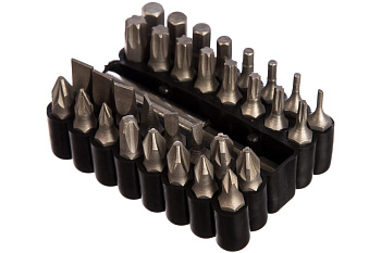 Биты Cr-V, с магнитным адаптером, в ударопрочном держателе, 33 предмета STAYER 26085-H33