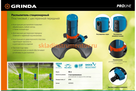 Стационарный пластиковый распылитель на подставке GRINDA PROLine RX-2 429303