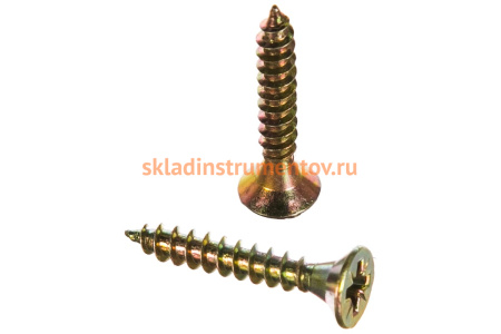 Универсальные шурупы для дерева, ДСП, ДВП Зубр желтопассивированные, PZ, 4,0x25мм, ТФ1, 550 штук 4-300391-40-025