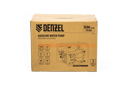 Бензиновая мотопомпа для грязной воды DENZEL PX-80D 99204 Бензиновая мотопомпа для грязной воды DENZEL PX-80D 99204