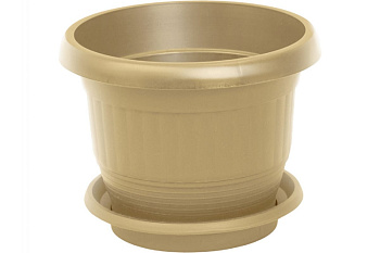 Цветочный горшок Тара.ру 2.5 л, с поддоном, бежевый 23609