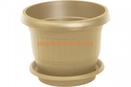 Цветочный горшок Тара.ру 2.5 л, с поддоном, бежевый 23609