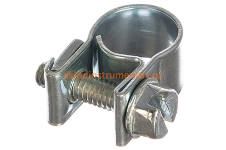 Металлические хомуты СИБРТЕХ, MINI 8-10мм, ширина 9мм,  винтовой, W1, 2шт 47501