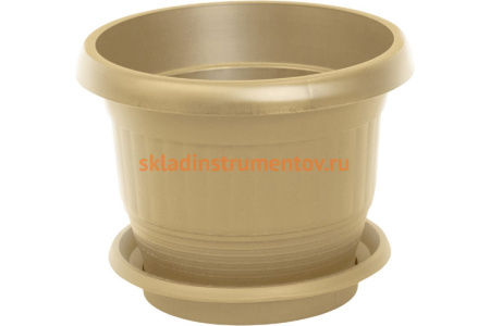 Цветочный горшок Тара.ру 2.5 л, с поддоном, бежевый 23609