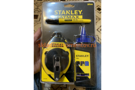 Набор из 3 предметов: отбивочный шнур 30 м, краситель, маркер Stanley 0-47-681