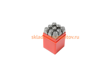 Набор штампов цифровых ROCKFORCE 6мм, 9 предметов , в пластиковом футляре RF-00906D