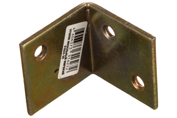 Мебельный уголок ЗУБР широкий УМШ-2.0 30х30х30 х 2мм желтый цинк 31033-30