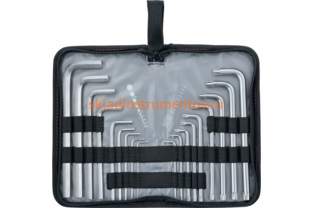 Набор удлиненных имбусовых ключей HEX-TORX, 18шт, HEX 1.5-10мм, T10-T50, CrV, сатин MATRIX 12315