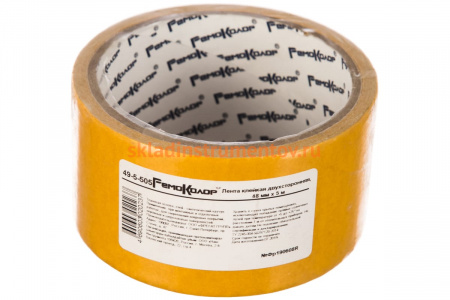 Клейкая двухсторонняя лента РемоКолор тканевая основа, 48 мм х 5 м, 170 мкм 49-5-505