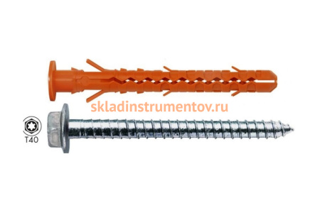 Дюбель Mungo MBRK-STB 10x80 фасадн. с борт. HEX/T40 оцинк. 50 шт. 1120708
