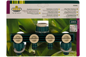 Распределитель четырехканальный (1/2"; 3/4") для системы полива Raco 4250-55258C