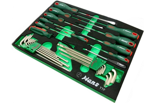 Ложемент отверток и Г-образных ключей Hans 30 предметов TTF-30U