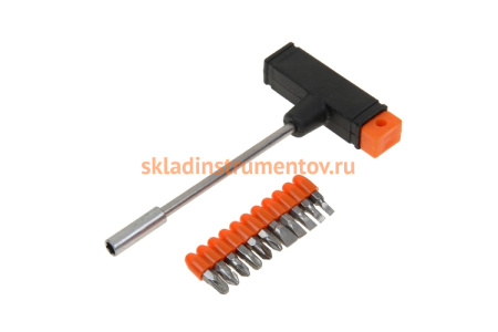 Отвертка с Т-образной ручкой и набором бит SPARTA 115655