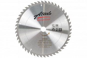 Диск пильный (350 мм; 50T; 32 мм) по дереву профи АТАКА 8079010