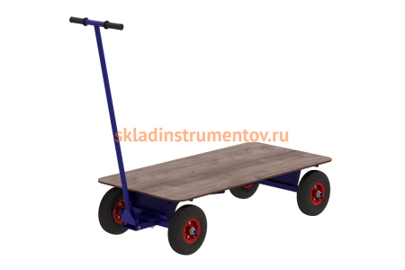 Тележка RUSKLAD платформенная, с поворотной осью ТПО О (600х1200) с пневматическими колёсами Тележка RUSKLAD платформенная, с поворотной осью ТПО О (600х1200) с пневматическими колёсами